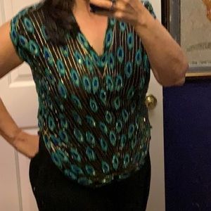 Vintage de bina by troppobella beaded peacock VGUC